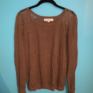 Laced-Shoulder Long Sleeve Top